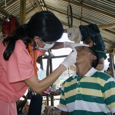 Medical dentist providing humanitarian aid in remote regions. In Venezuela, the regions inhabited by indigenous communities are deprived of medical service and need urgent help